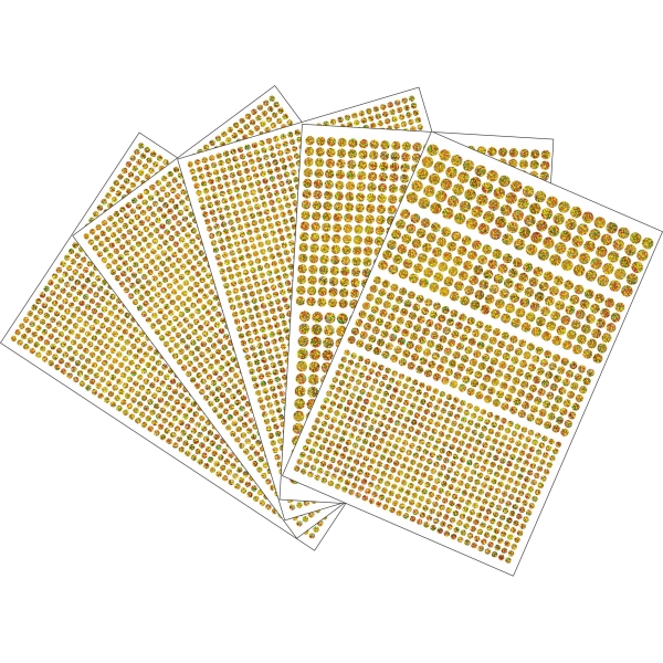 Bügelpailletten Set in Hologramm Gold 5-teilig